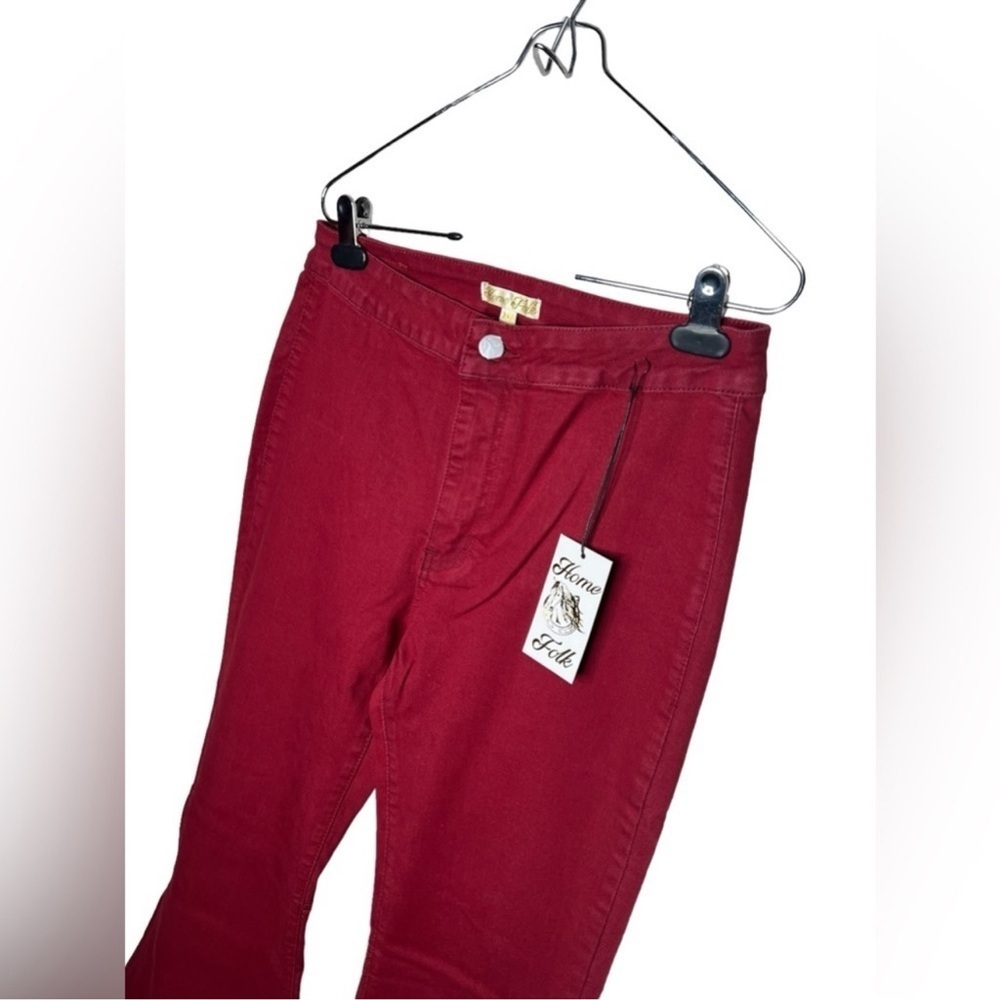Home Folk Burgundy Flare Jeans - Picture 7 of 16